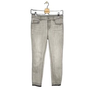 Ann Taylor Light Gray The Skinny Modern Fit Raw Hem Jeans